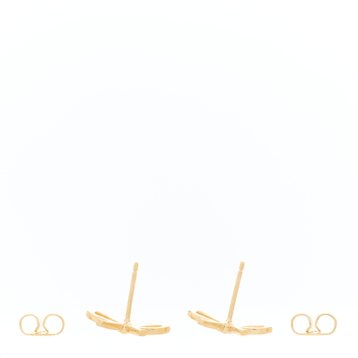 Tiffany 18K Yellow Gold Bow Earrings 2 of 3