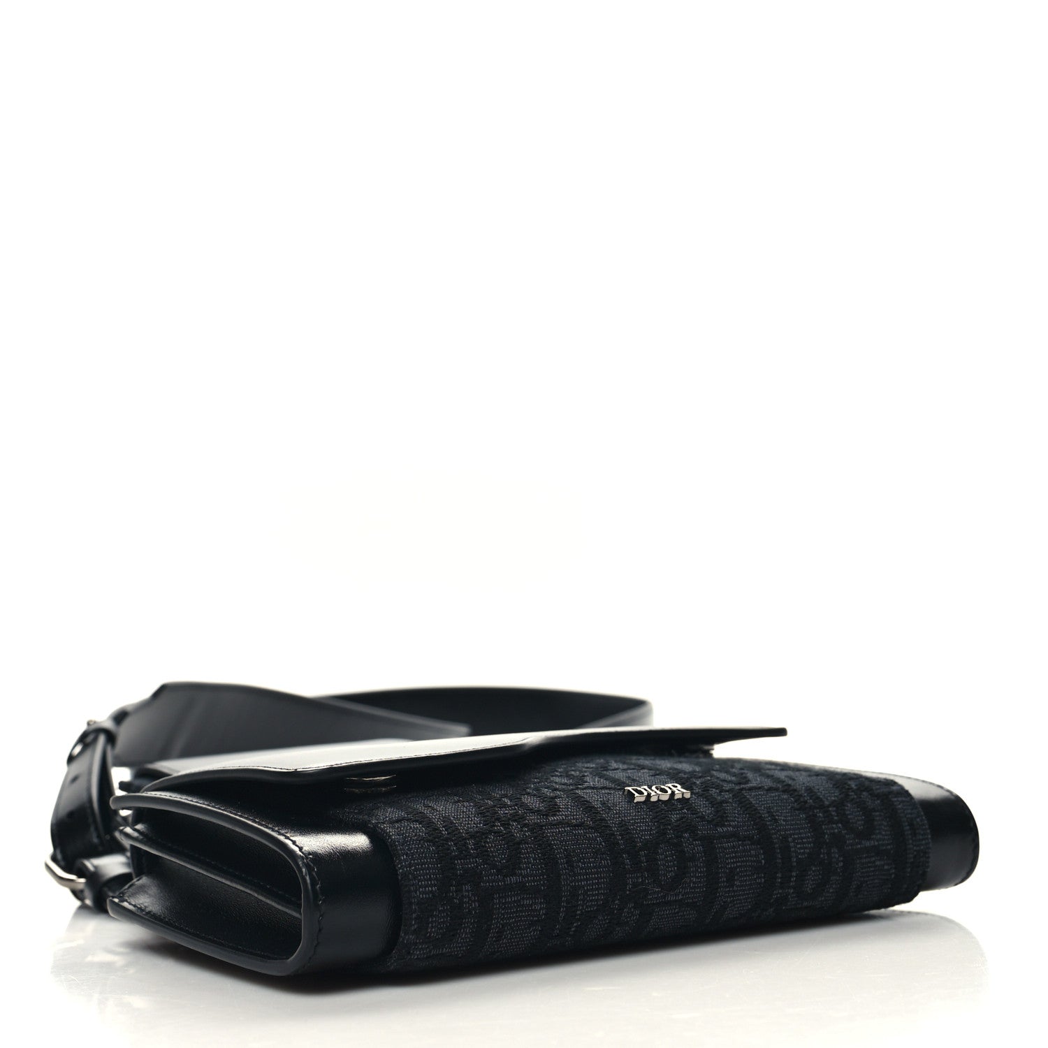 Christian Dior Oblique Smooth Calfskin Elite Shoulder Pouch Black 4 of 12