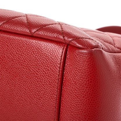 Chanel Caviar Quilted Grand Shopping Tote GST Red 12 of 13