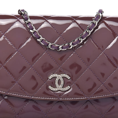 Chanel Patent Quilted Brilliant Wallet On Chain WOC Violet 11 of 12