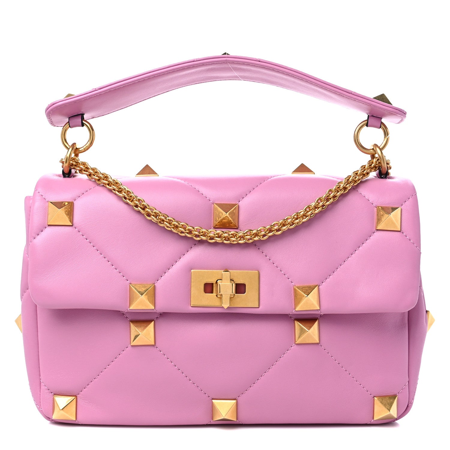 Valentino Garavani Nappa Large Roman Stud Shoulder Bag Giacinto 1 of 8