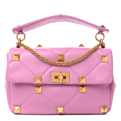 Valentino Garavani Nappa Large Roman Stud Shoulder Bag Giacinto 1 of 8