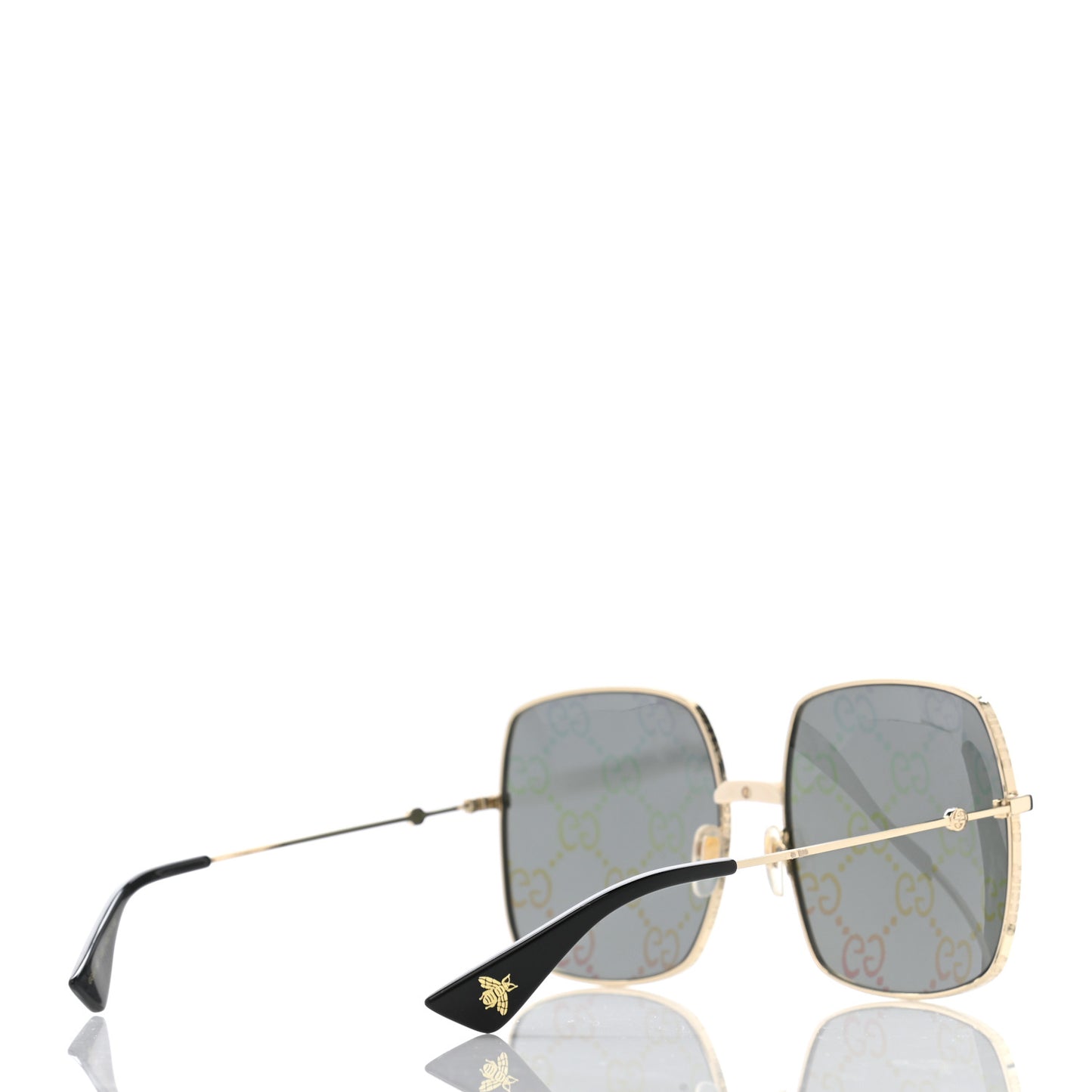 Rectangular Frame Sunglasses GG0414S Black