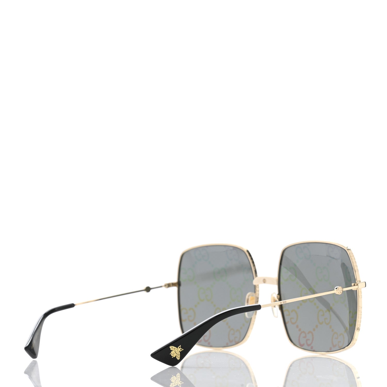 Gucci Rectangular Frame Sunglasses GG0414S Black 4 of 7