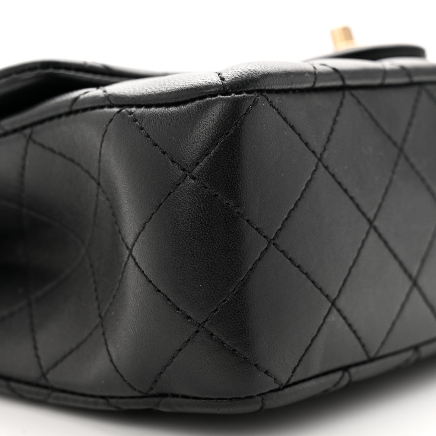 Lambskin Quilted Small Sweet Camellia Flap Black