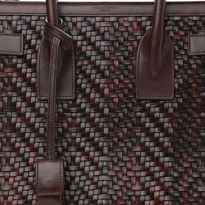 Saint Laurent Calfskin Paglia Palm Sac De Jour Brown 15 of 18