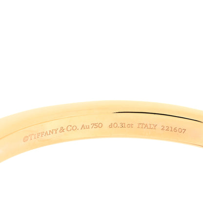 Tiffany 18K Yellow Gold Diamond Tiffany Lock Bangle Bracelet 4 of 5