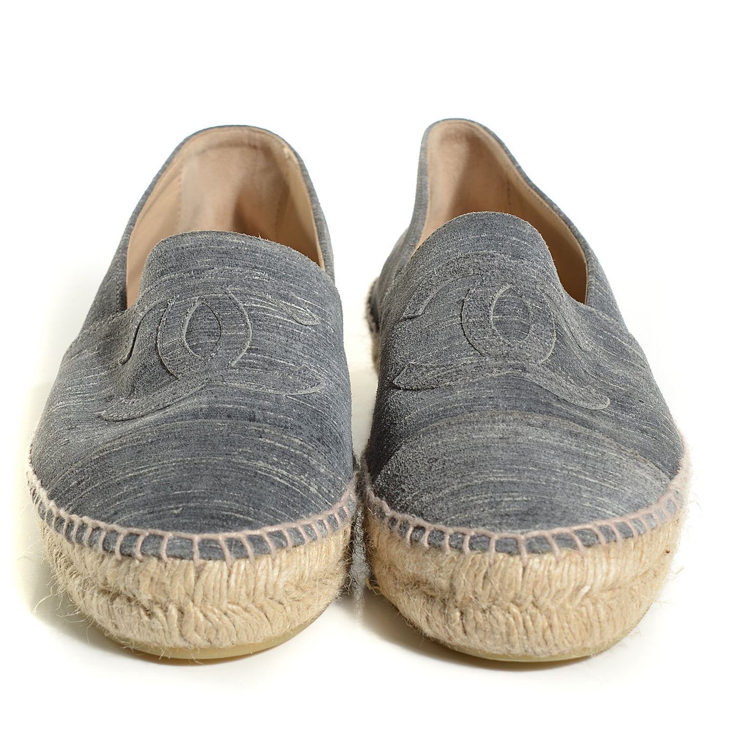 Striated Suede Espadrilles 40 Dark Grey