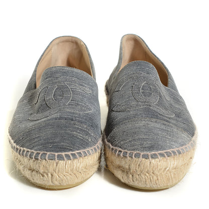 Chanel Striated Suede Espadrilles 40 Dark Grey 2 of 9