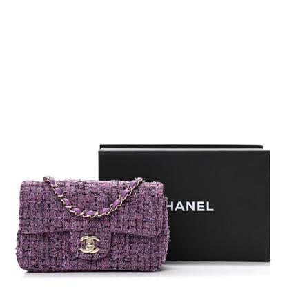 Chanel Tweed Quilted Mini Rectangular Flap Light Purple Pink Navy 11 of 11