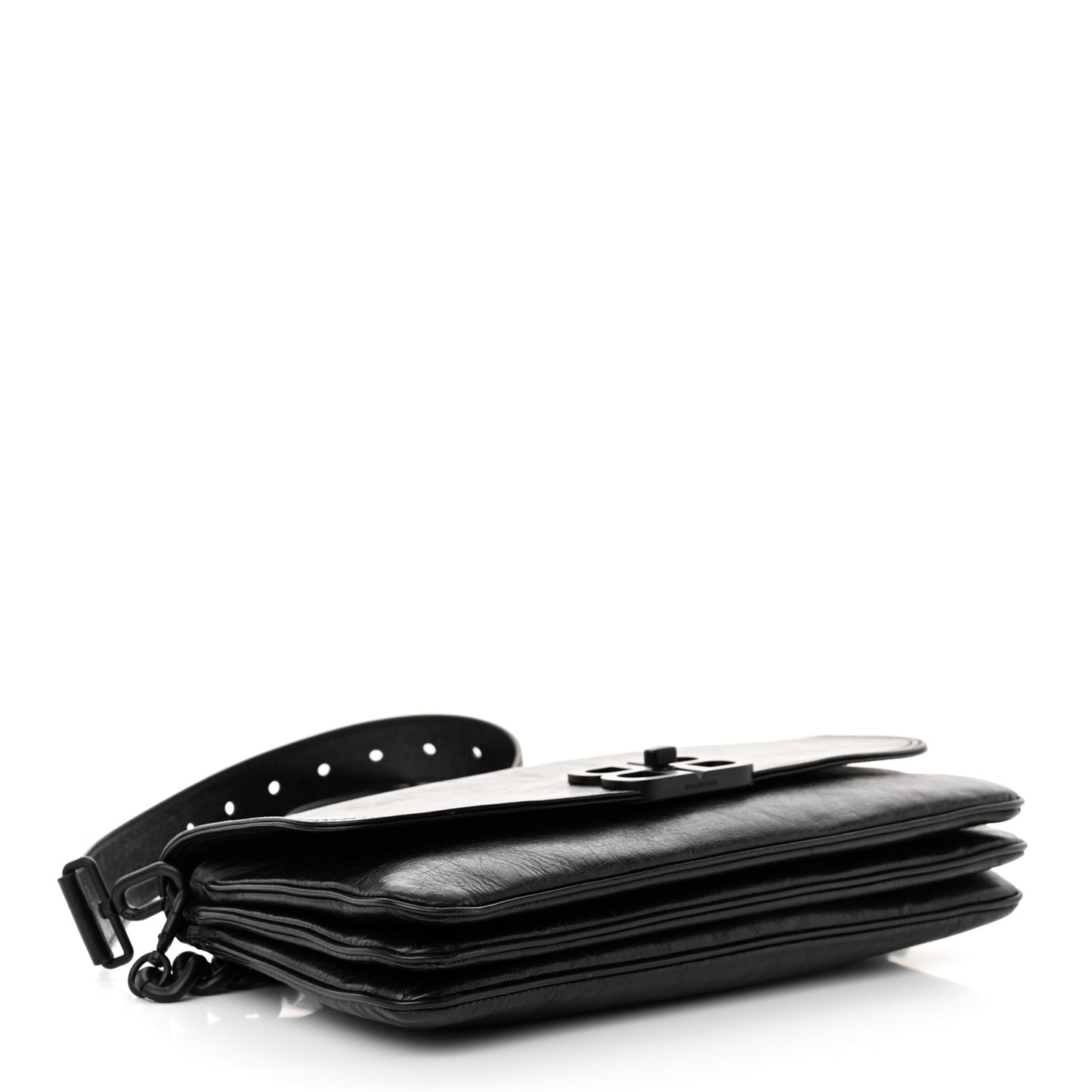 Calfskin Medium BB Soft Flap Bag Black