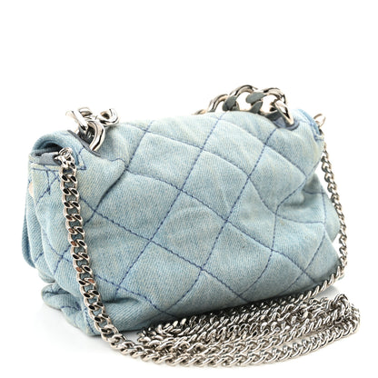 Stella McCartney Eco Denim Quilted Mini Beckett Shoulder Bag Blue 3 of 9