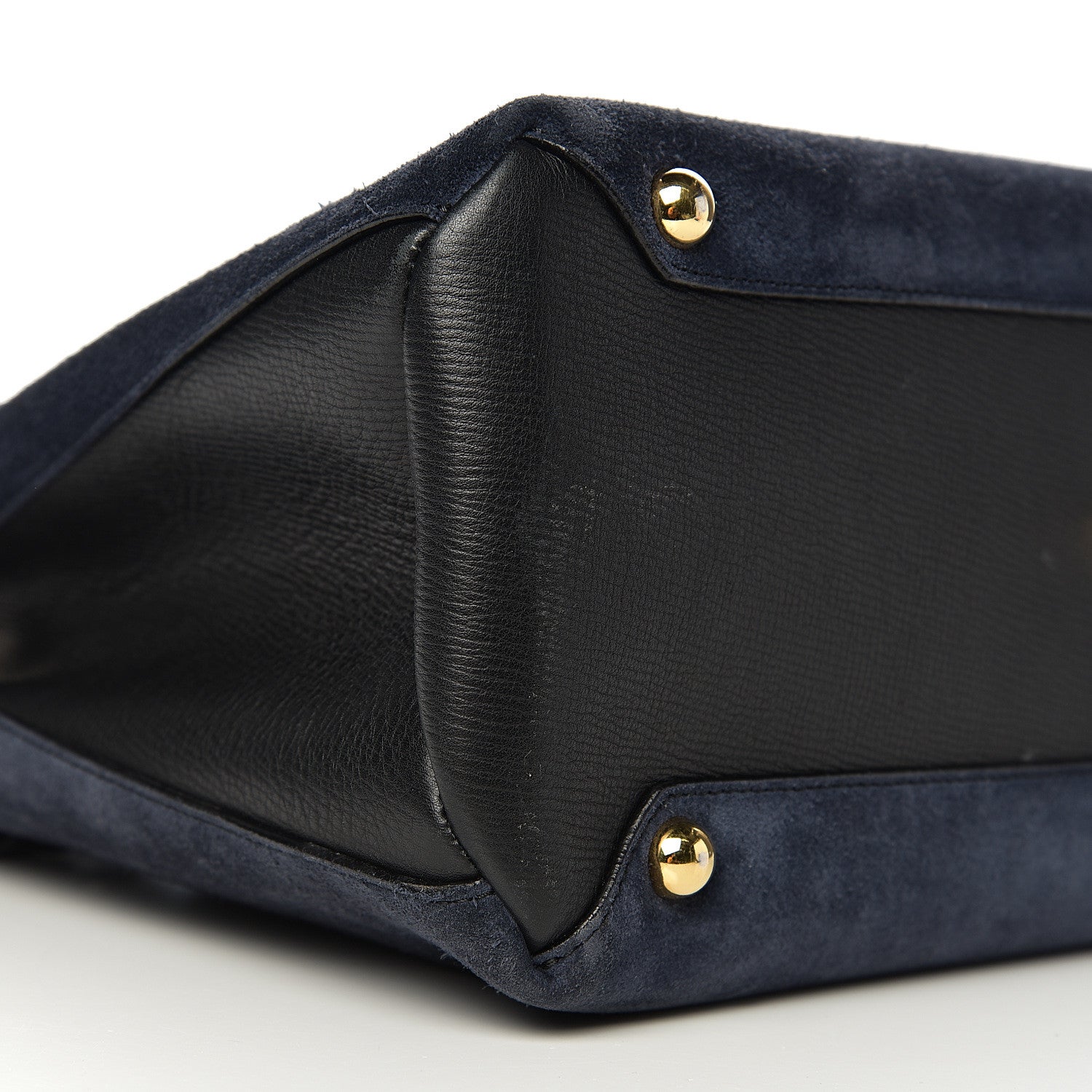 Burberry Suede House Check Medium Banner Tote Ink Blue 6 of 10