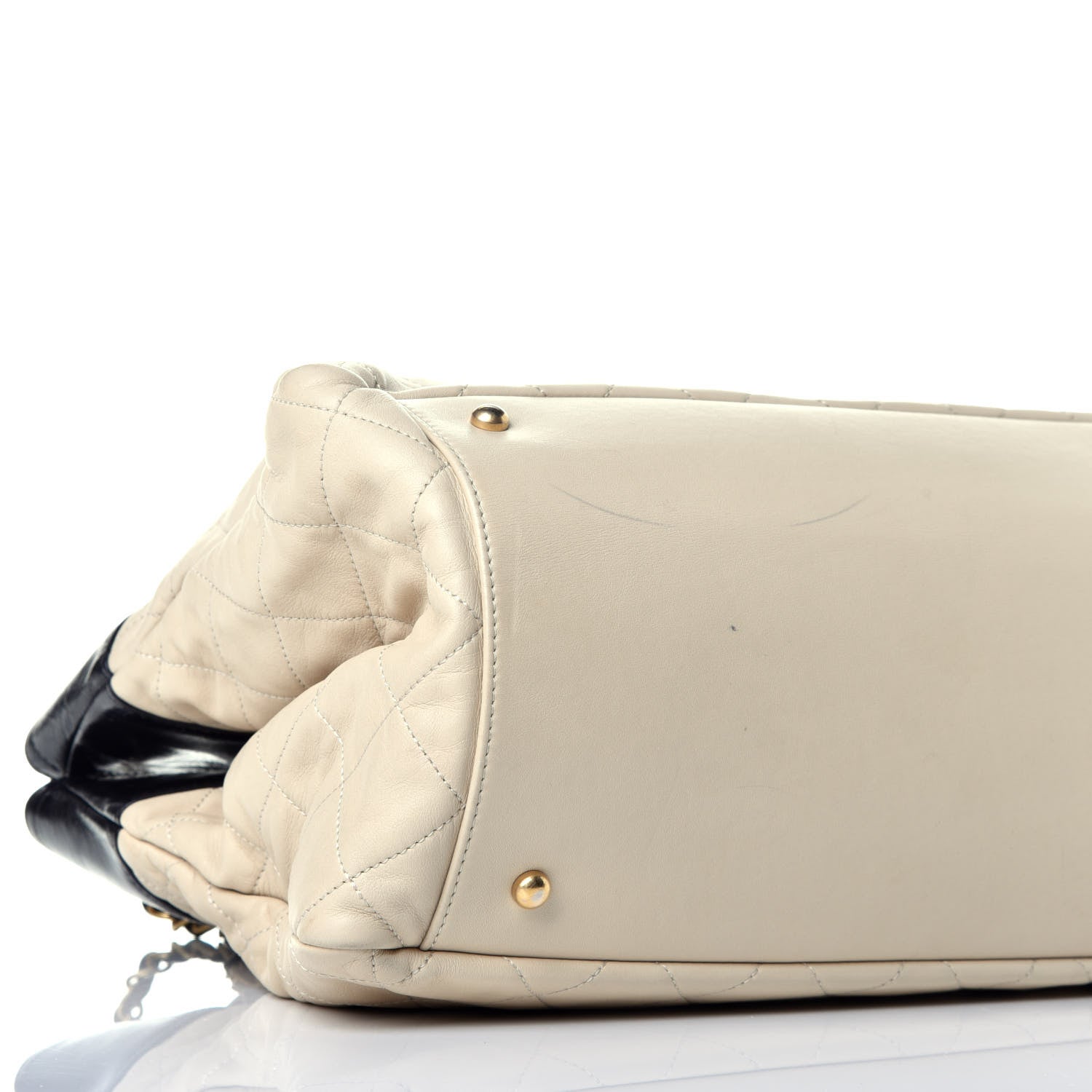 Chanel Calfskin Quilted In The Mix Shopping Tote Beige Black 16 of 20