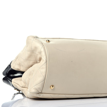 Chanel Calfskin Quilted In The Mix Shopping Tote Beige Black 16 of 20