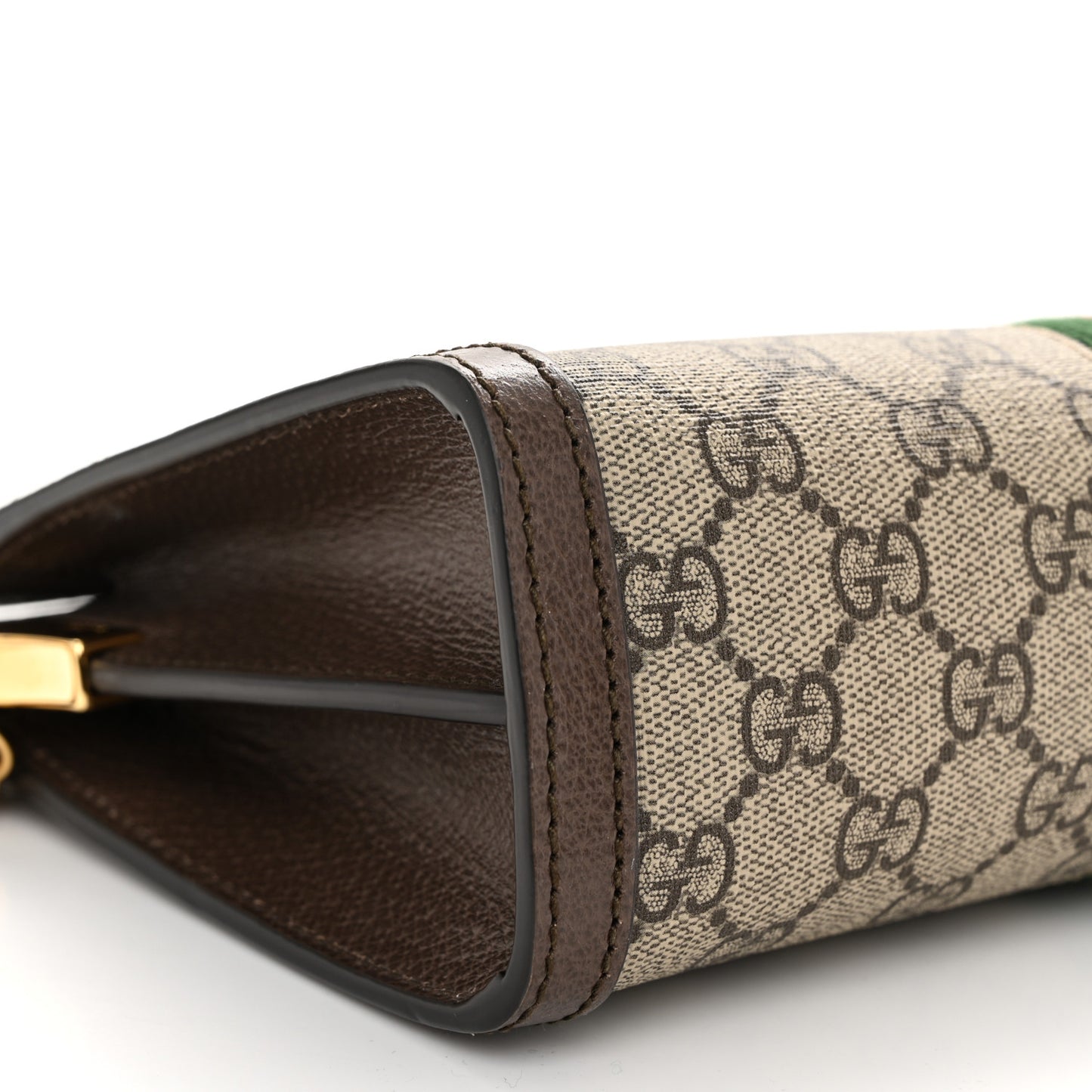 GG Supreme Monogram Web Small Ophidia Chain Shoulder Bag Brown