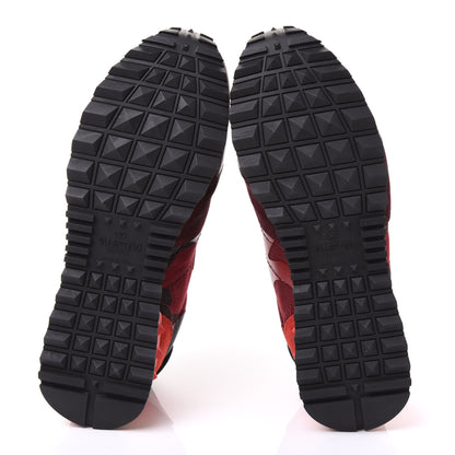 Valentino Garavani Nappa Suede Camouflage Womens Rockrunner Sneakers 35 Rubin Scarlet 5 of 9