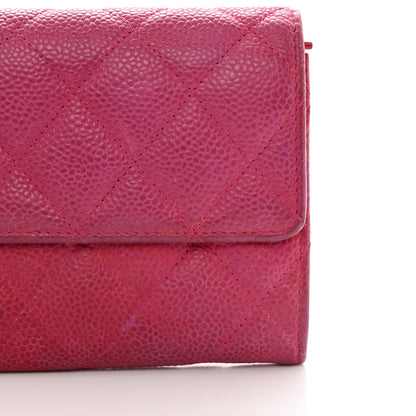 Chanel Caviar Quilted Large Gusset Flap Wallet Pink 11 of 17