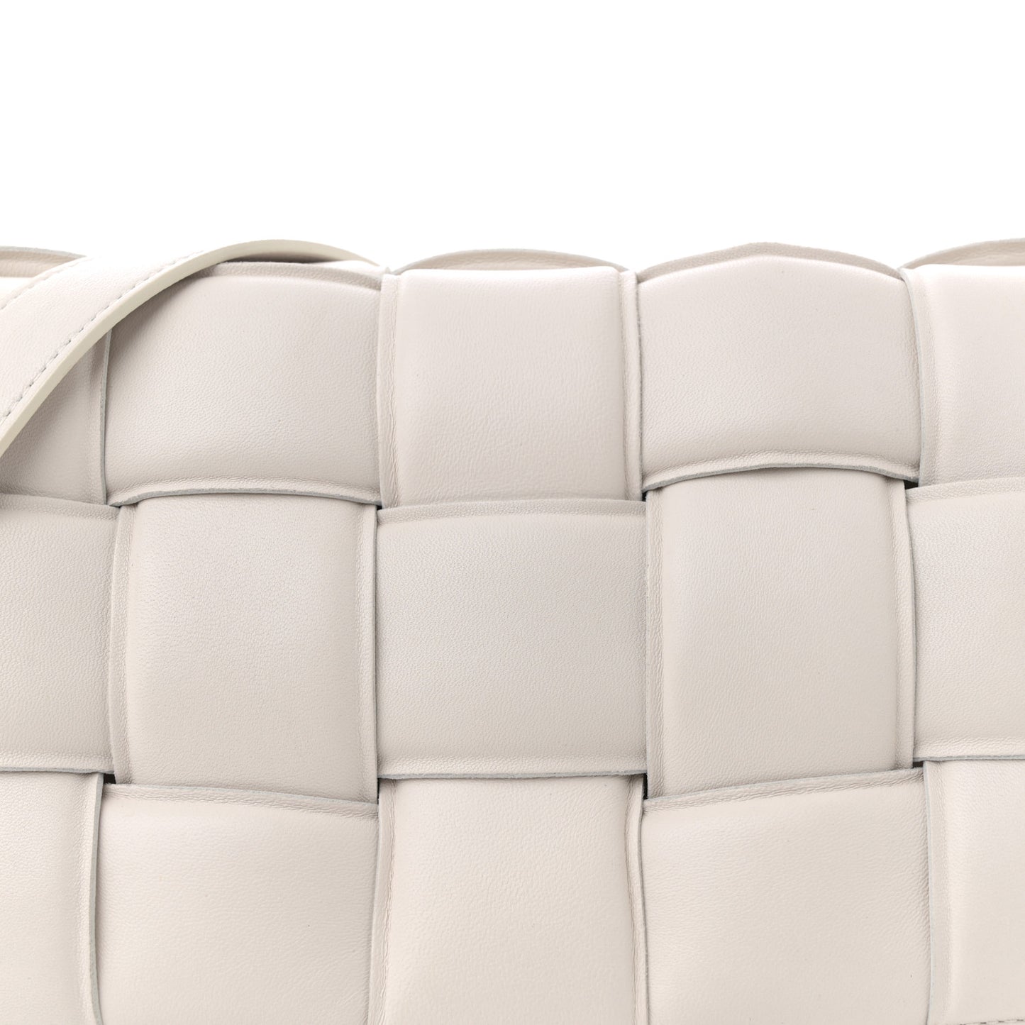 Nappa Maxi Intreccio Padded Cassette Crossbody Bag Chalk