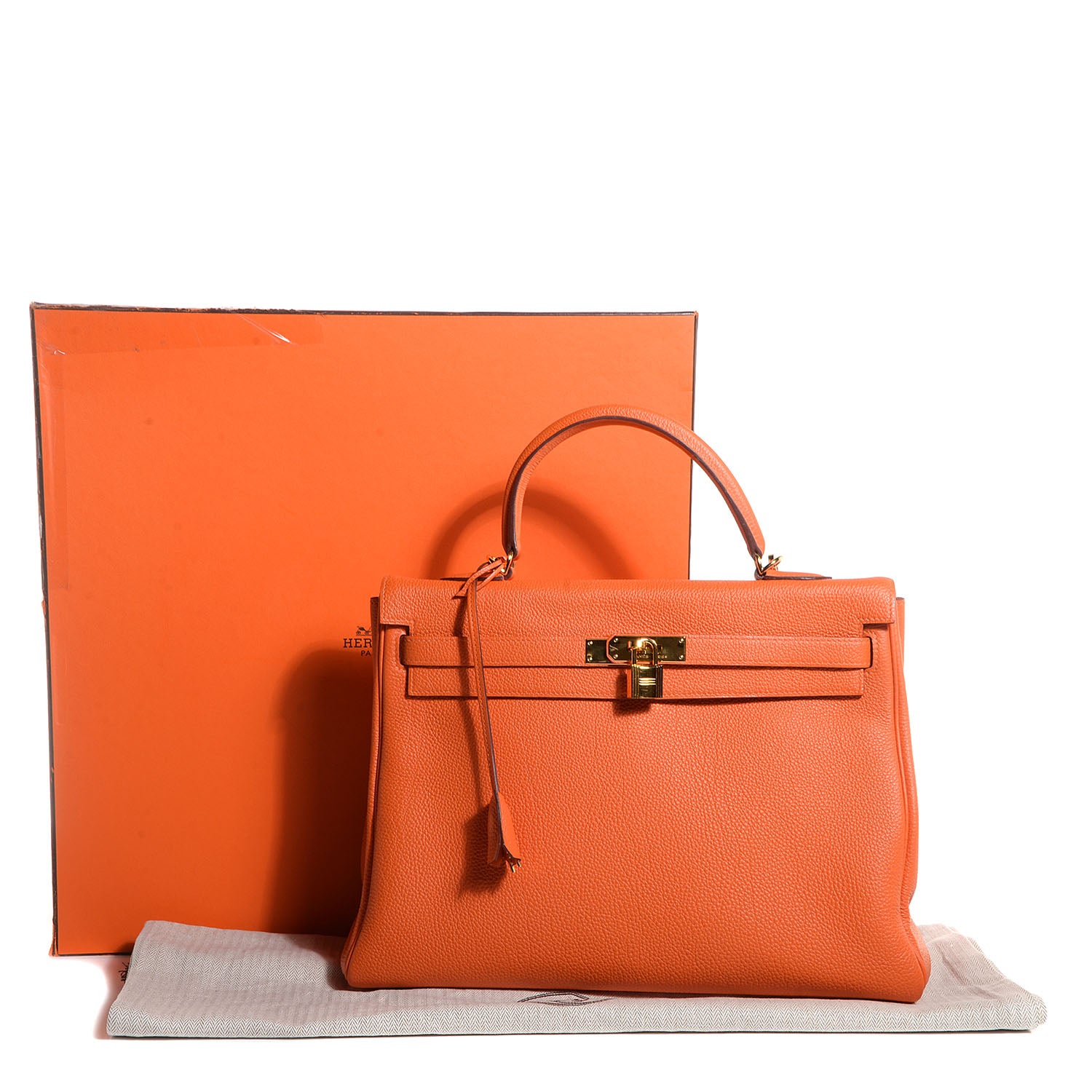 Hermes Togo Kelly Retourne 35 Orange 21 of 22