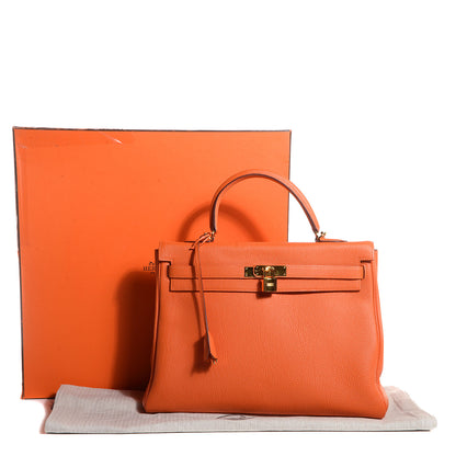 Hermes Togo Kelly Retourne 35 Orange 21 of 22