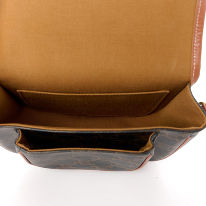 Celine Triomphe Canvas Medium Folco Bag Tan 5 of 11