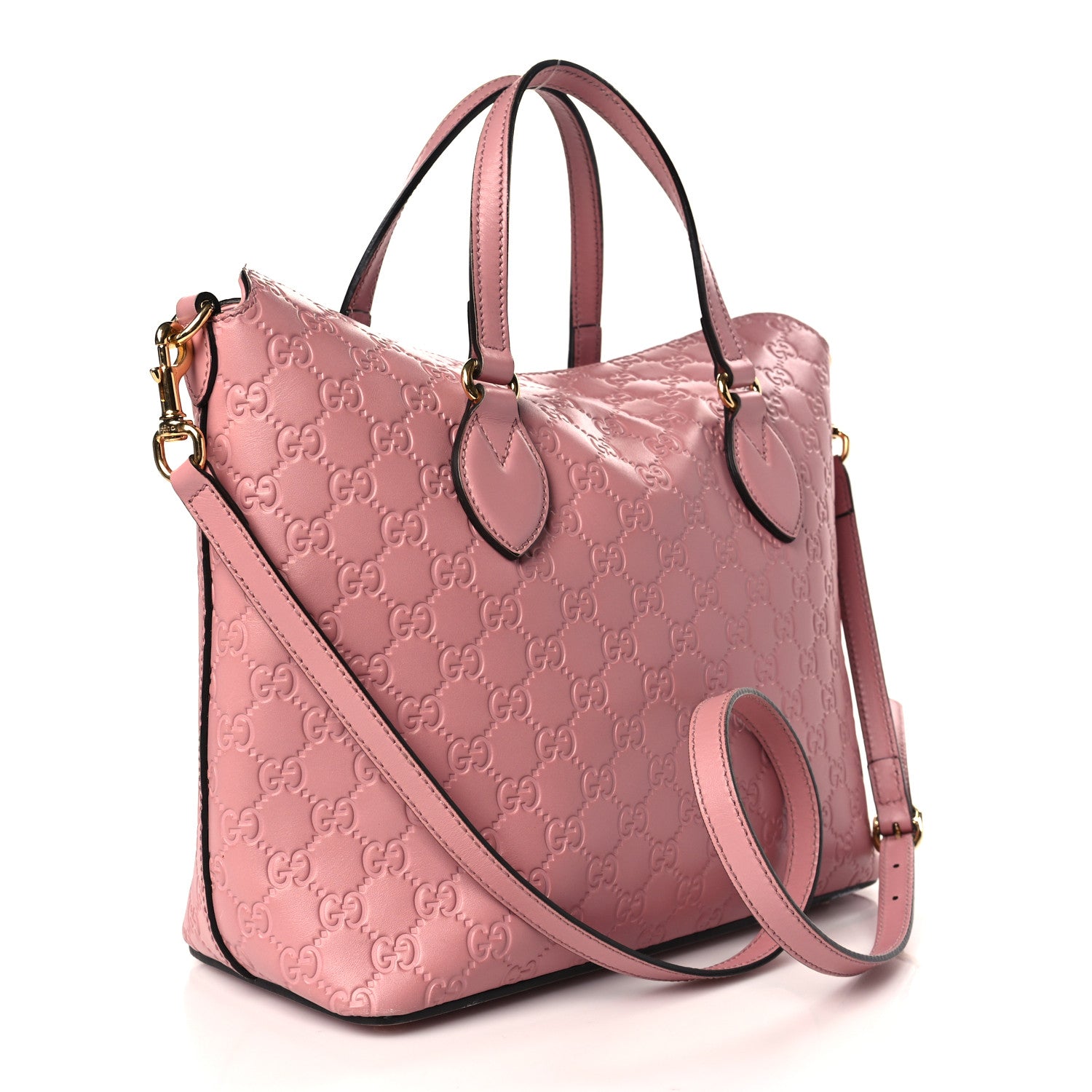Gucci Guccissima Signature Linea A Foldover Tote Rose Baby Candy 3 of 9