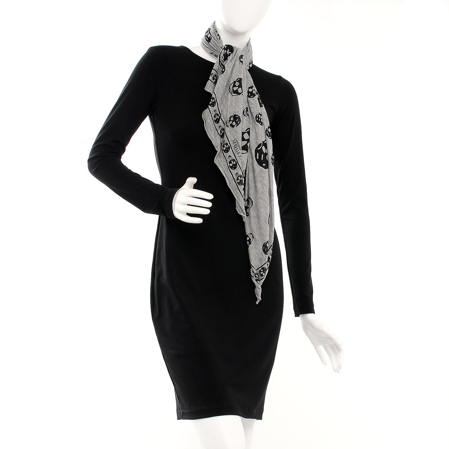 Modal Skull Scarf Grey Black