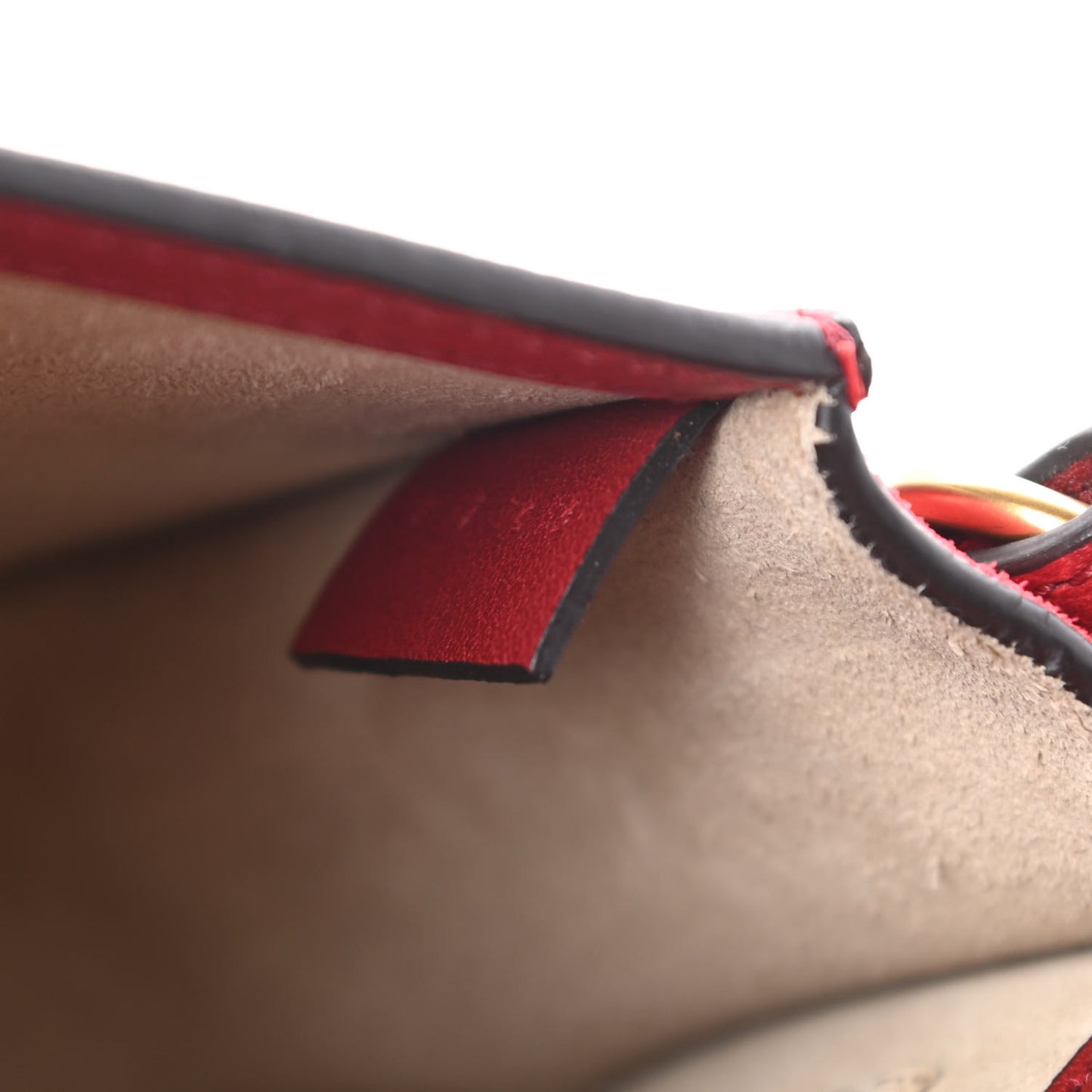 Calfskin Suede Small Nile Bracelet Bag Intense Red