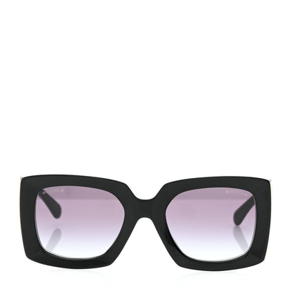 Chanel Acetate Rectangle Sunglasses 5435 Black 2 of 8