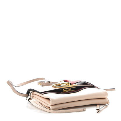 Valentino Garavani Smooth Calfskin Small VRing Crossbody Bag Rose Cannelle Light Ivory Cerise 3 of 10
