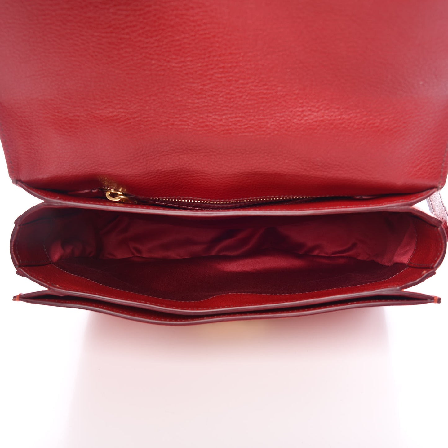 Goatskin Madras Bi-Color Shoulder Bag Mandarino Rubino