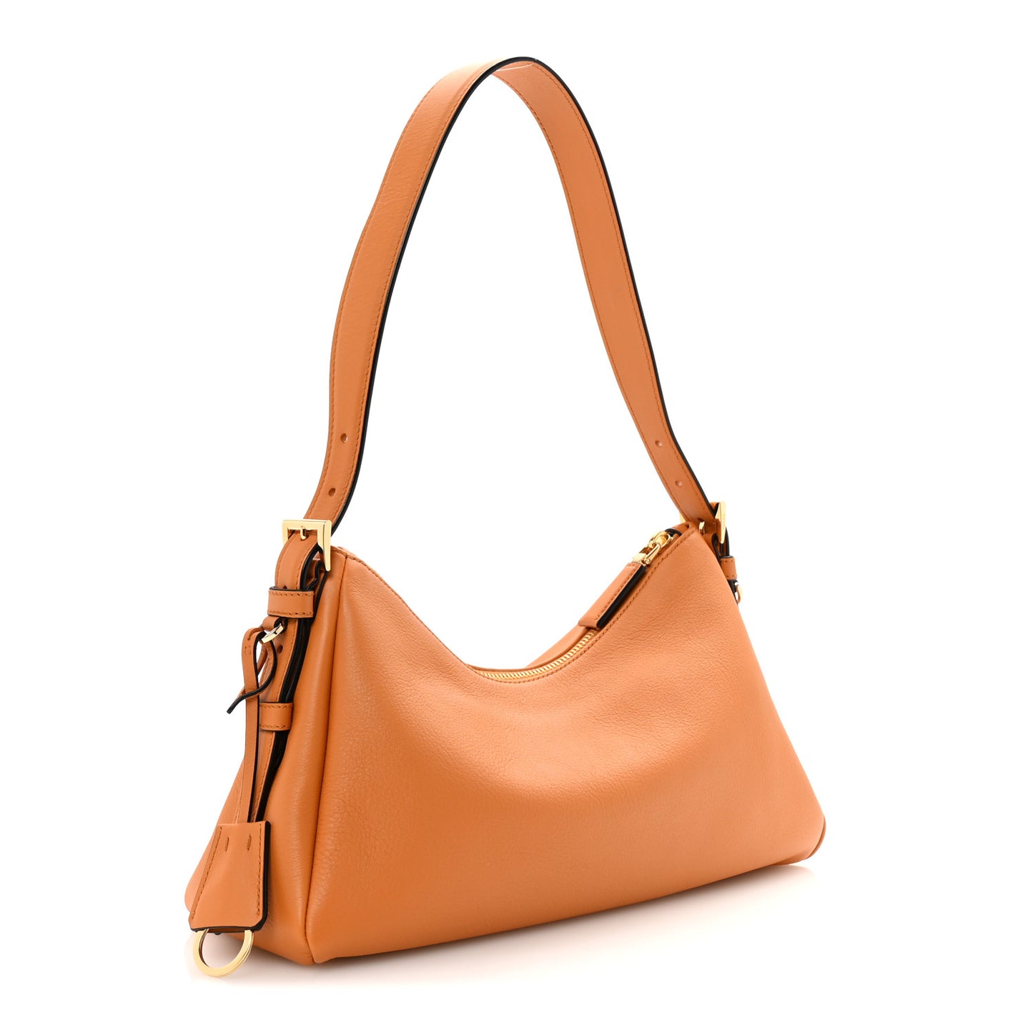 Soft Calfskin Medium Aimee Shoulder Bag Amber