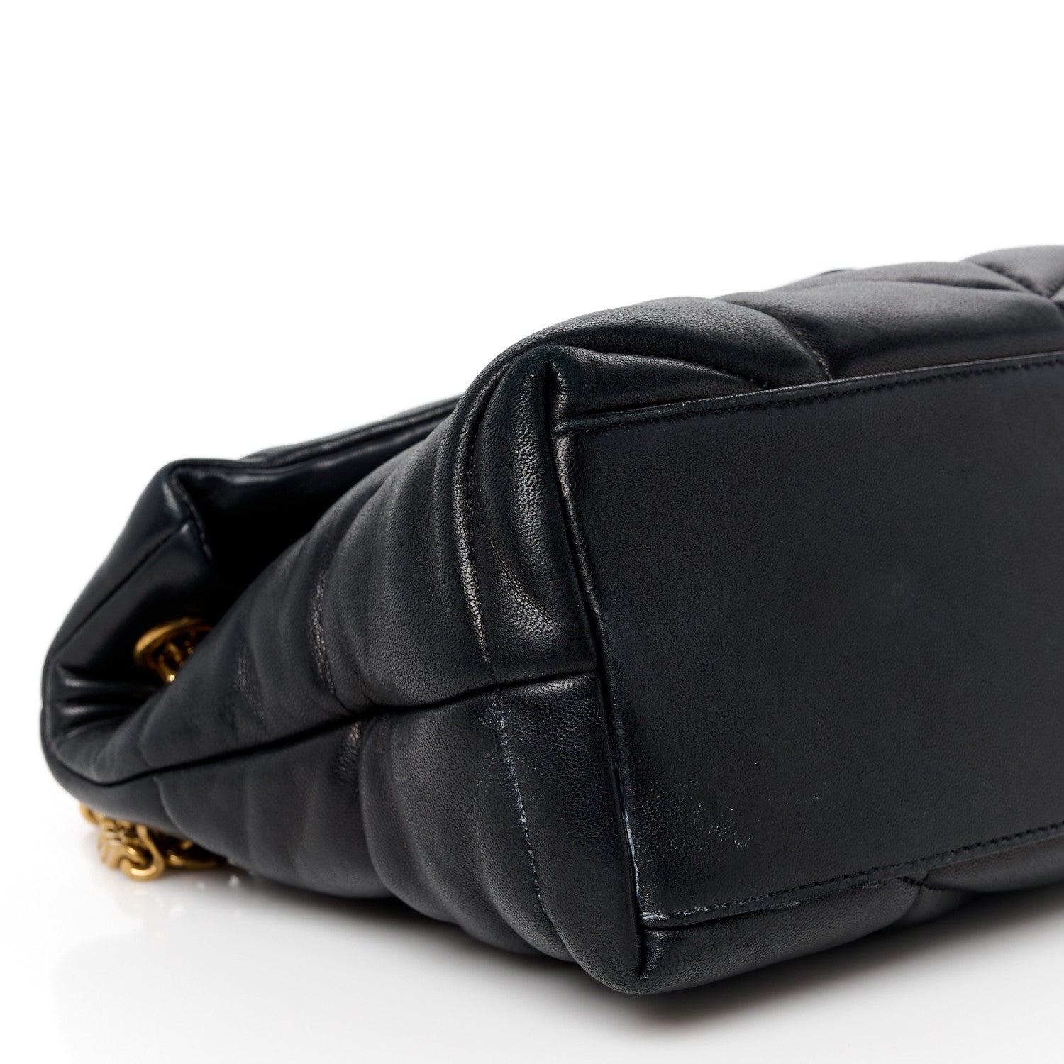 Saint Laurent Lambskin Quilted Small Loulou Puffer Monogram Chain Satchel Black 10 of 11