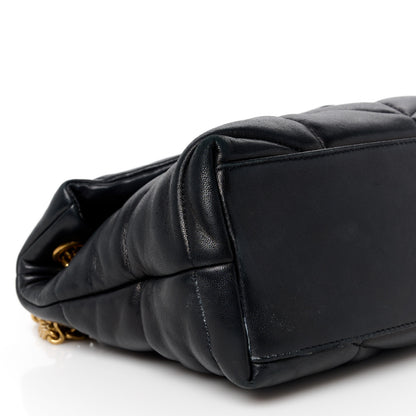 Saint Laurent Lambskin Quilted Small Loulou Puffer Monogram Chain Satchel Black 10 of 11