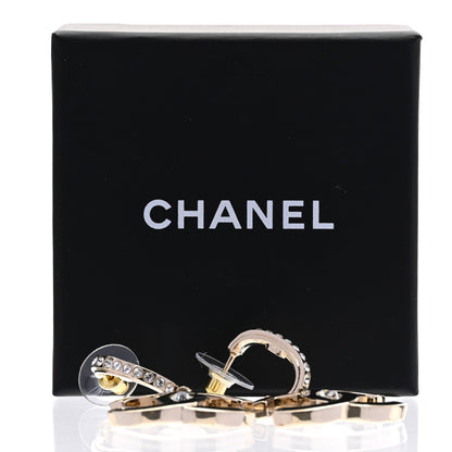 Chanel Crystal CC Drop Earrings Gold 5 of 5