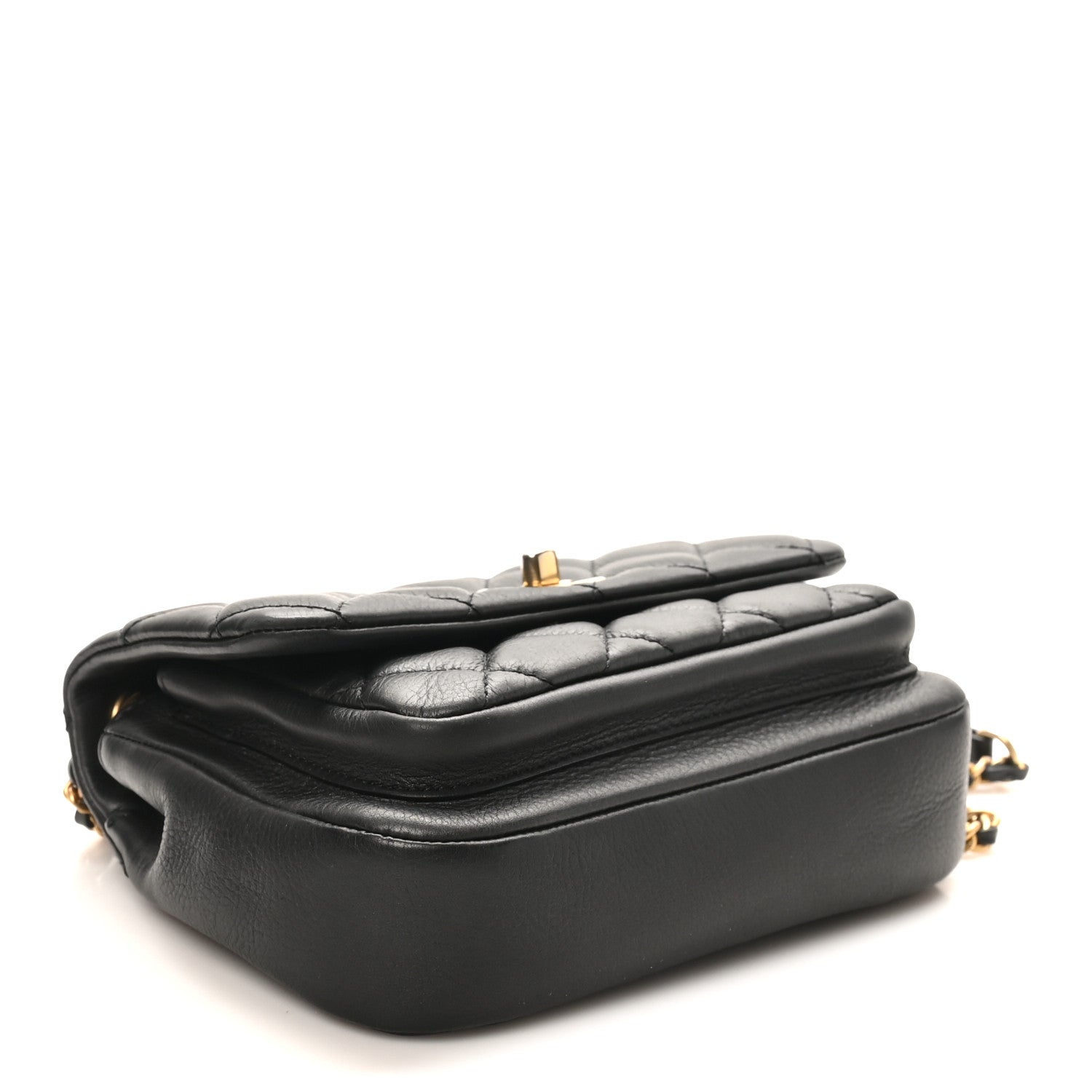 Chanel Calfskin Quilted Top Handle Flap Black 4 of 11