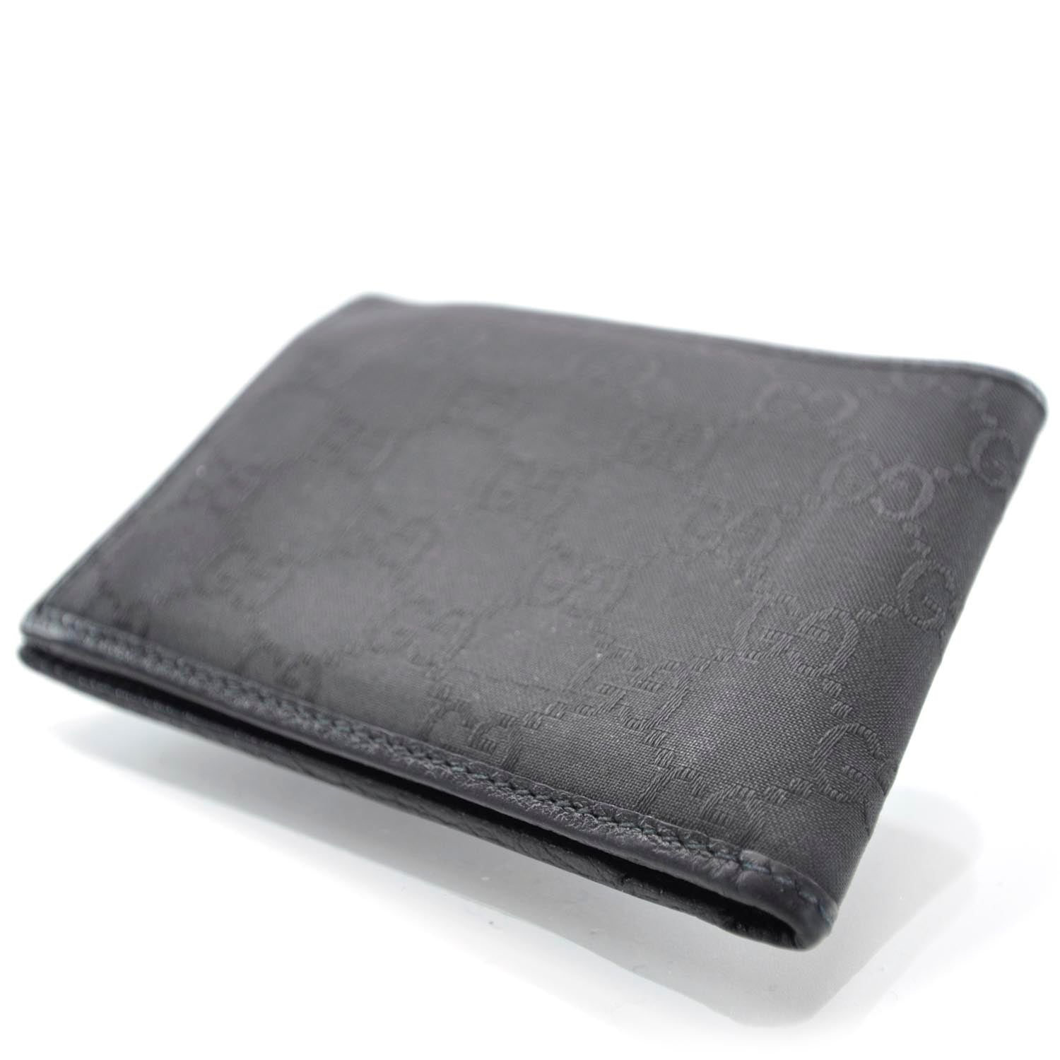 Gucci Nylon Monogram Mens Bi-Fold Wallet Black 3 of 8