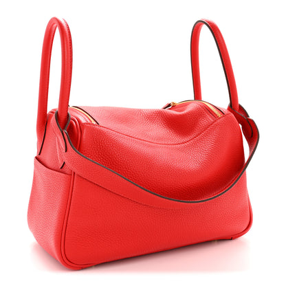 Hermes Taurillon Clemence Lindy 26 Rouge De Coeur 3 of 13