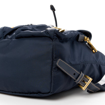 Prada Tessuto Nylon Saffiano Vela Backpack Bleu 12 of 12