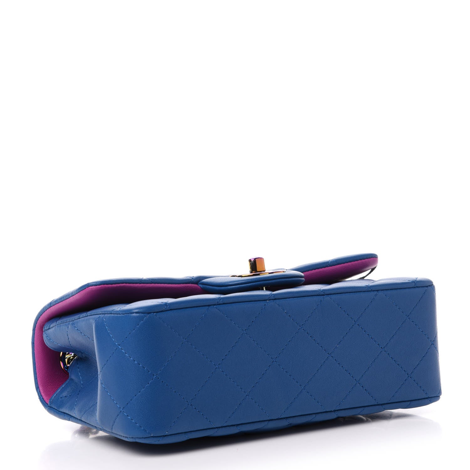 Chanel Lambskin Quilted Mini Rectangular Flap Blue Purple 4 of 10