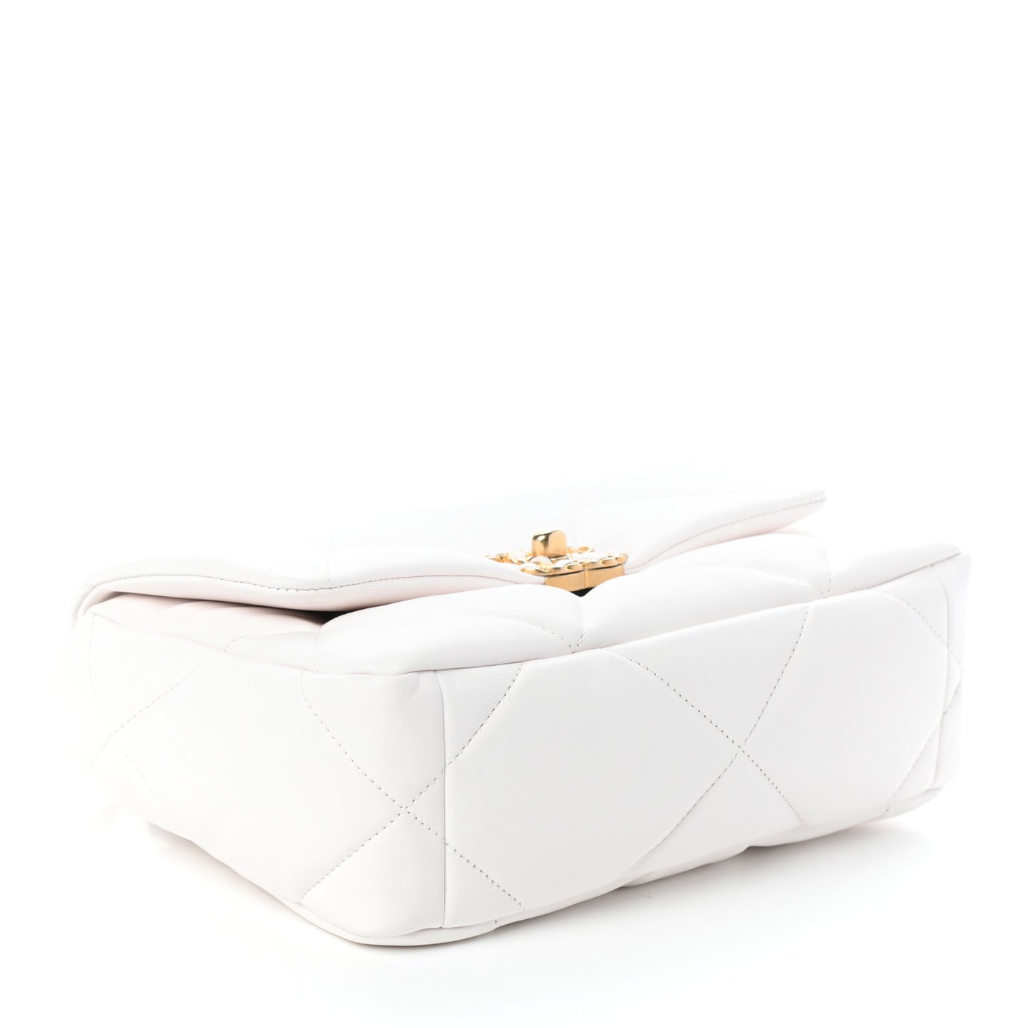 Lambskin Quilted Medium Chanel 19 Flap White