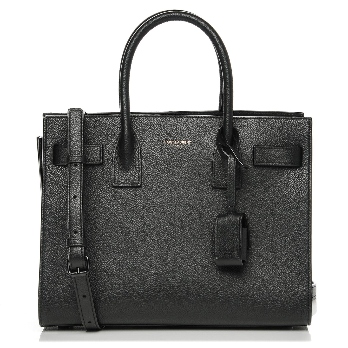 Grained Calfskin Baby Sac De Jour Black