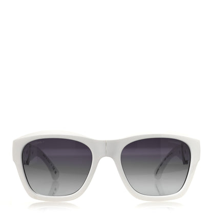 Chanel Acetate Metal Square Folding Sunglasses 6055-B White 2 of 7