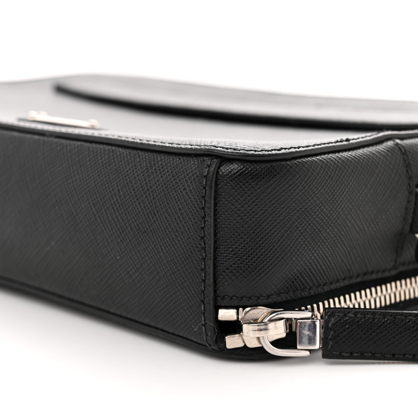 Saffiano Travel Zip Pouch Black