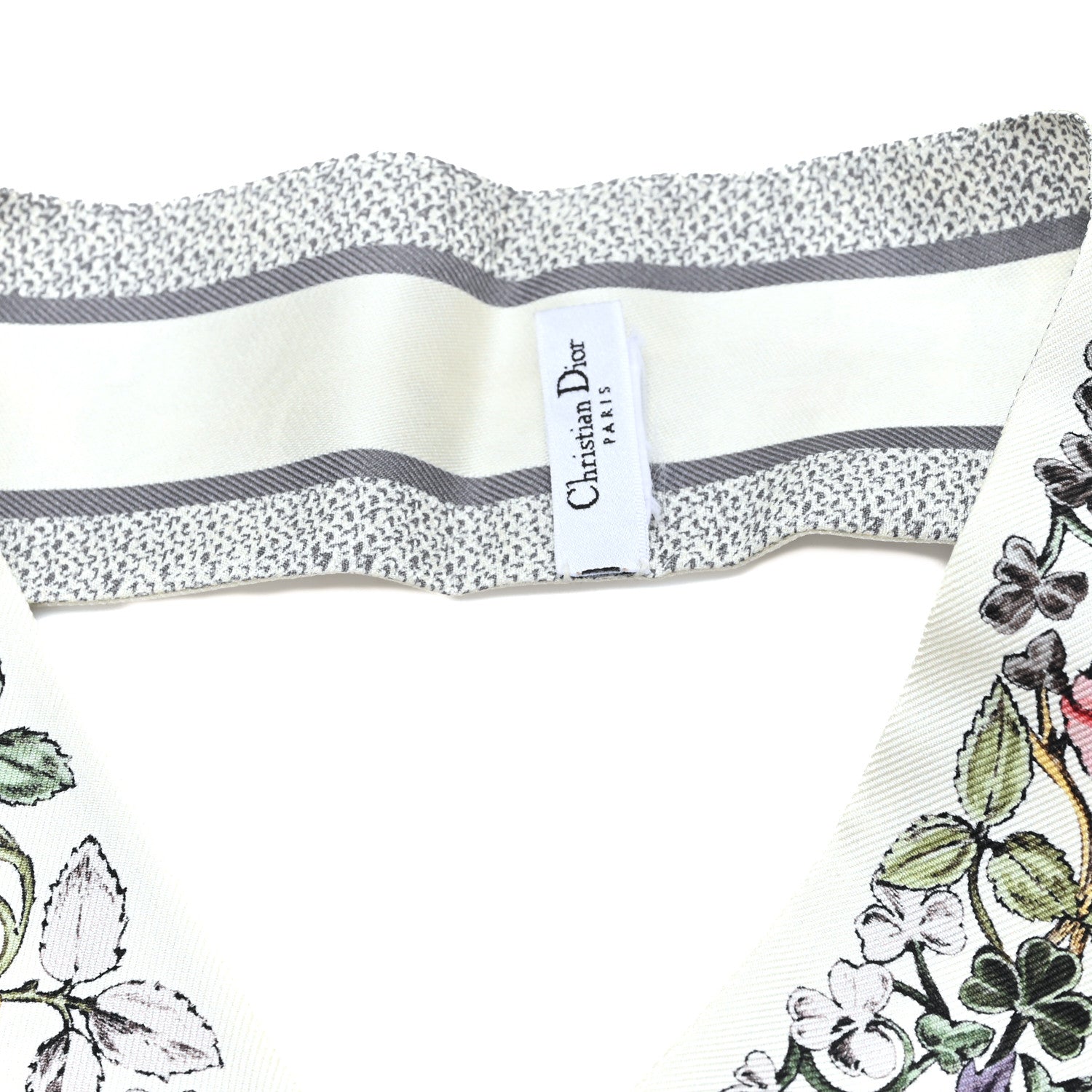 Christian Dior Silk Toile De Jouy Mitzah Scarf Grey 3 of 3