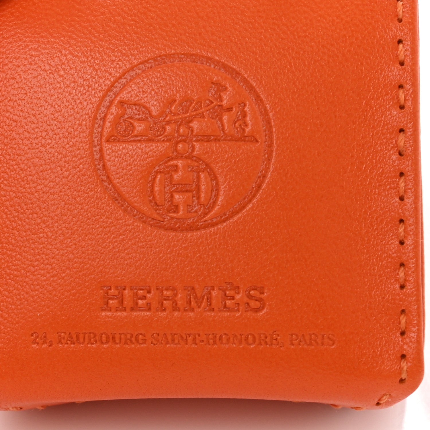Hermes Milo Lambskin Swift Shopping Bag Charm Feu Gold 3 of 3