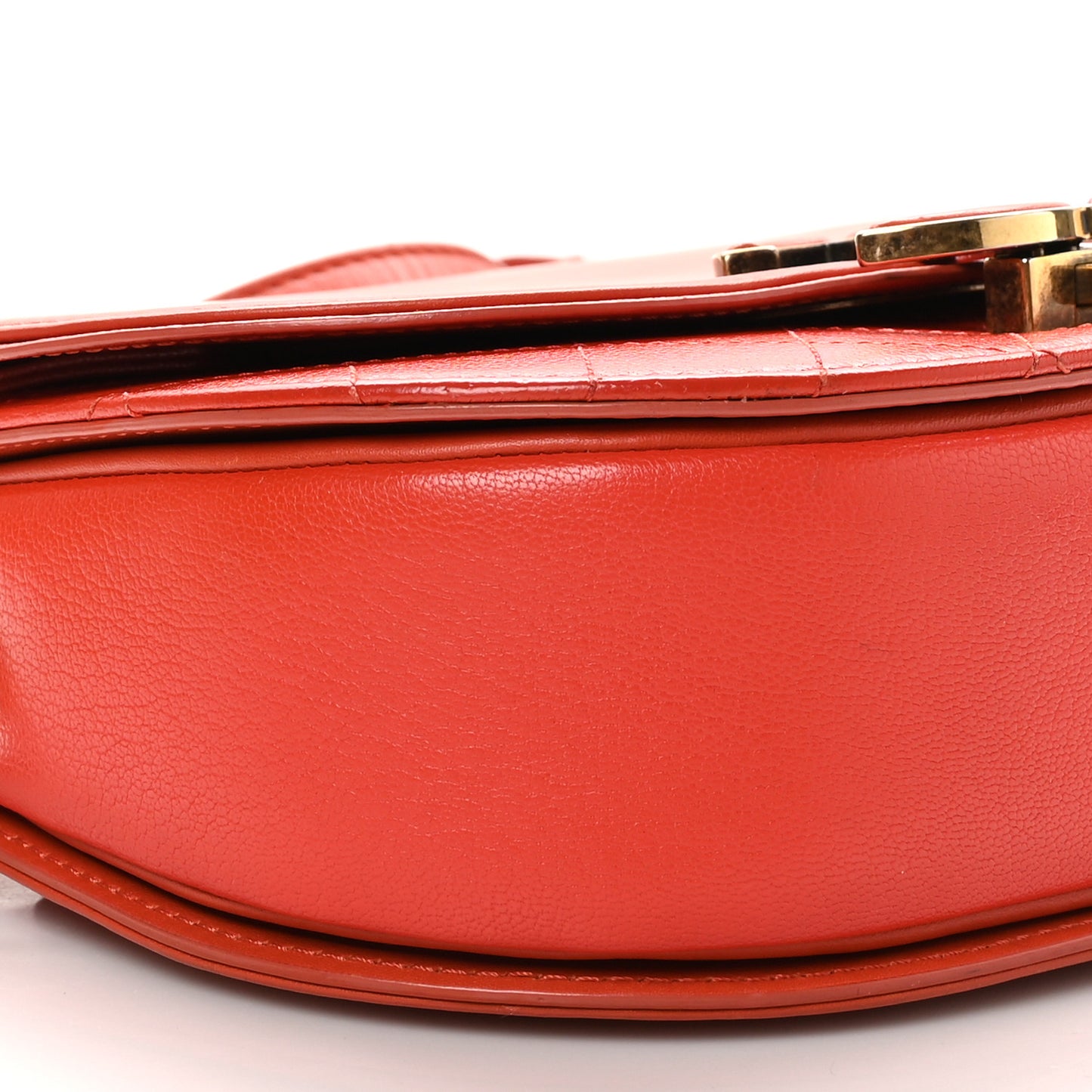 Shiny Calfskin Goatskin Quilted Small Coco Curve Messenger Flap Red