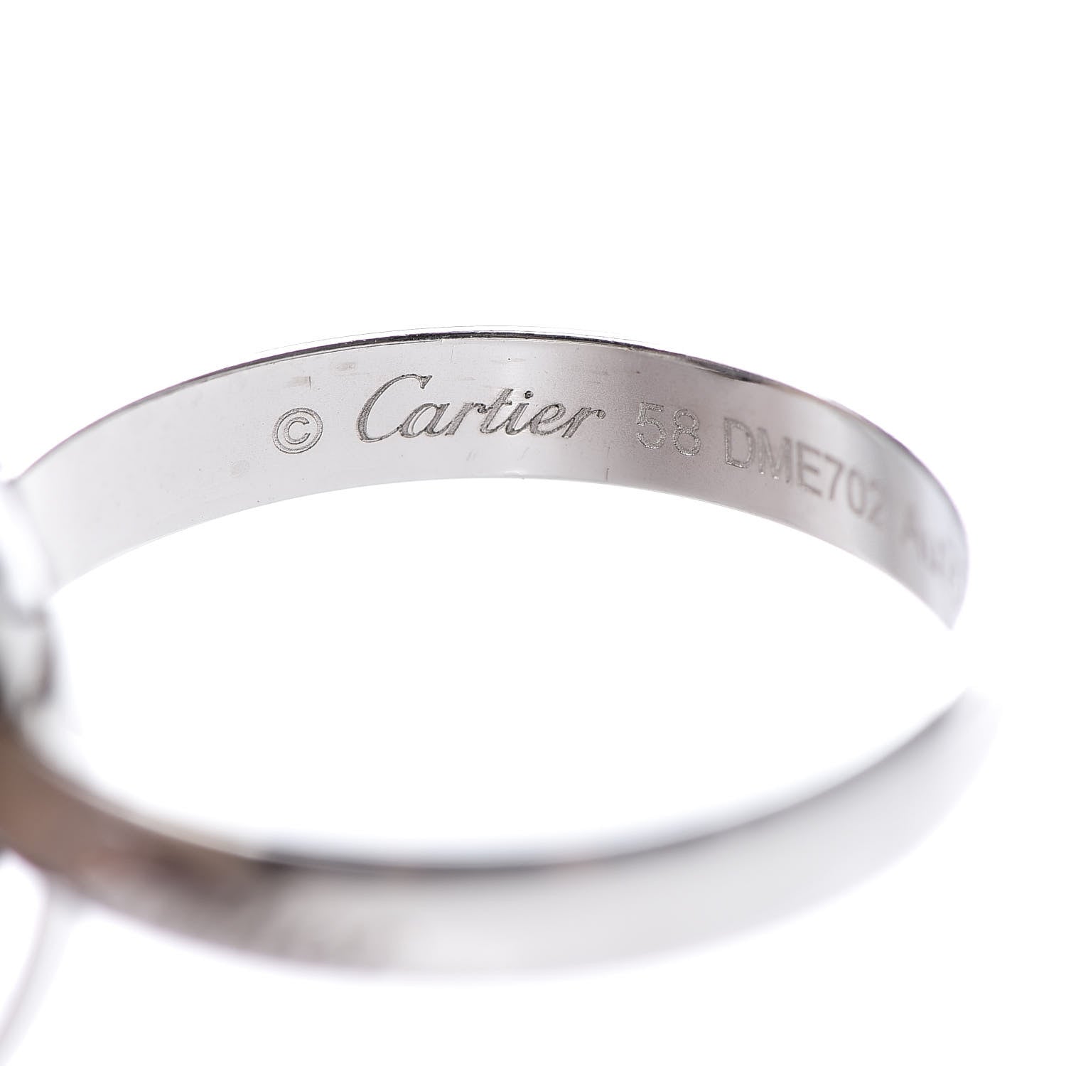 Cartier 18K White Gold Black Ceramic Trinity Ring 58 8.5 4 of 6