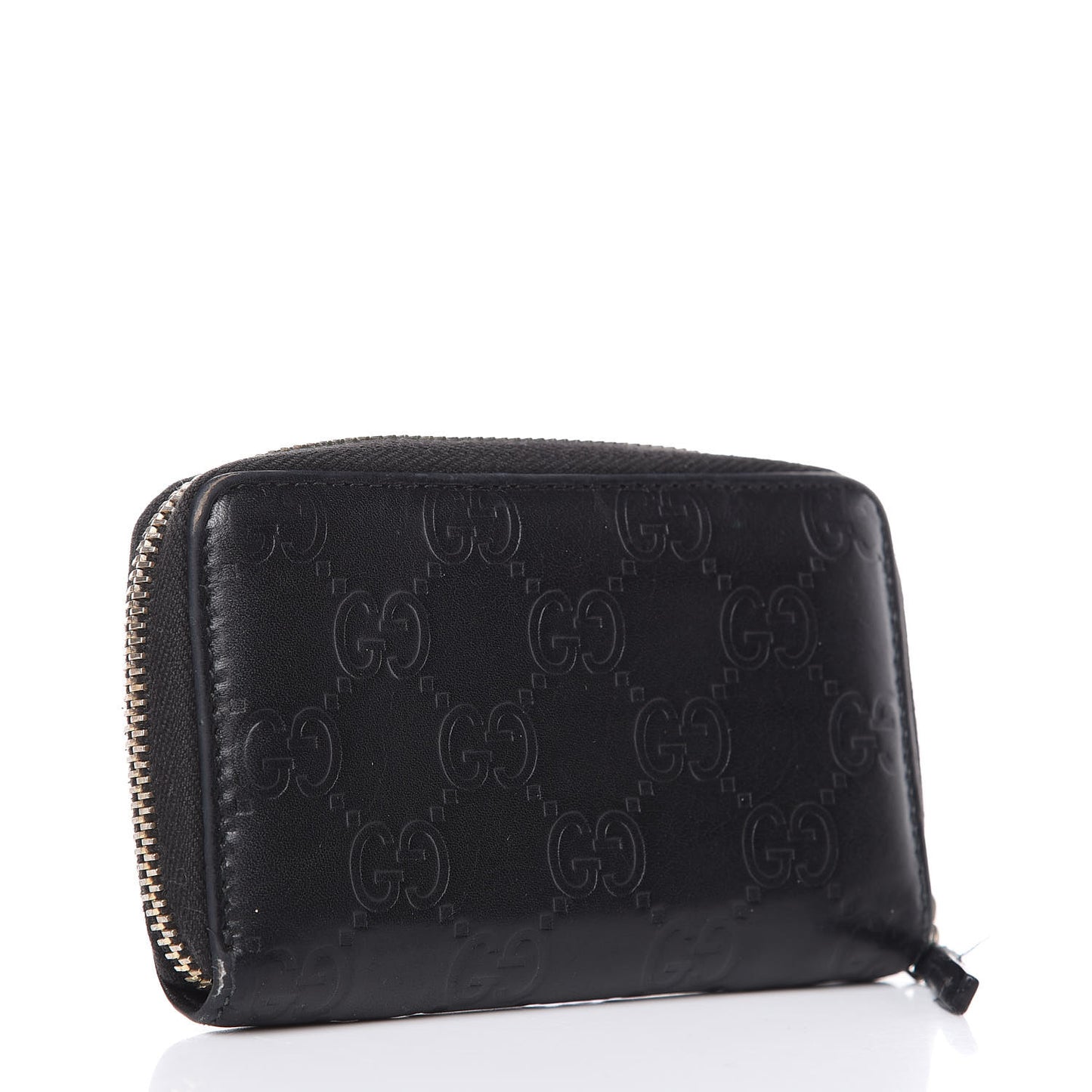 Guccissima Zip Around Card Case Black